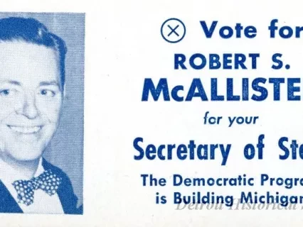 Card, Political - (X) Vote for Robert S. McAllister