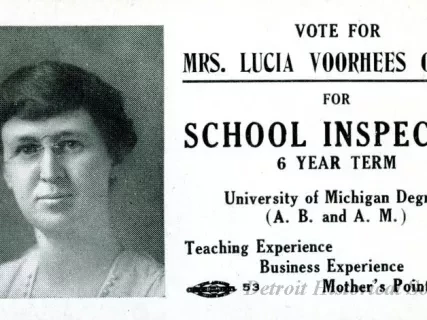 Card, Political - Vote for 
Mrs. Lucia Voorhees Grimes