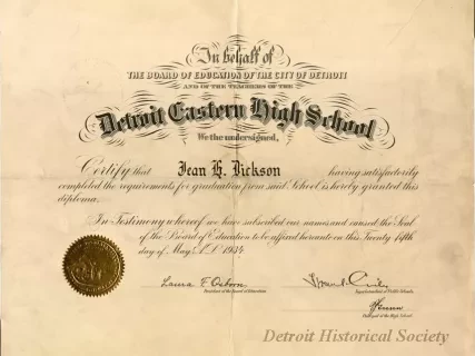 Diploma - Detroit Eastern High School
