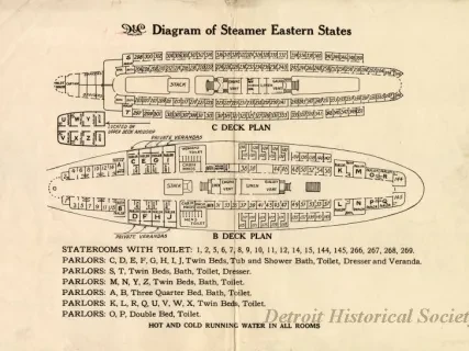 Drawing, Technical - D&C Lake Lines Diagram of Steamer Easter States