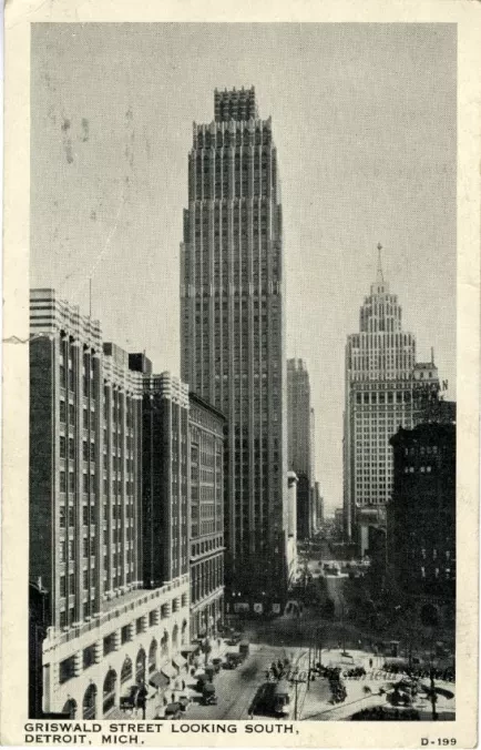 Postcard - Griswald Street Looking South, Detroit, Mich.