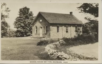 Postcard - School House 1861 Type. Dearborn, Mich