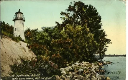 Postcard - The Lighthouse, Bob-Lo (Bois Blanc Island), Detroit River