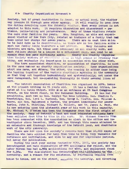 Letter - Detroit Association of Charities