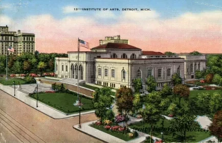 Postcard - Institute of Arts, Detroit, Mich.