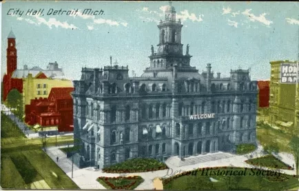 Postcard - City Hall, Detroit, Mich.