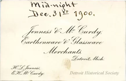 Card, Business - Jenness & McCurdy Earthenware & Glass Merchants
