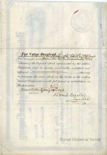 Certificate, Stock