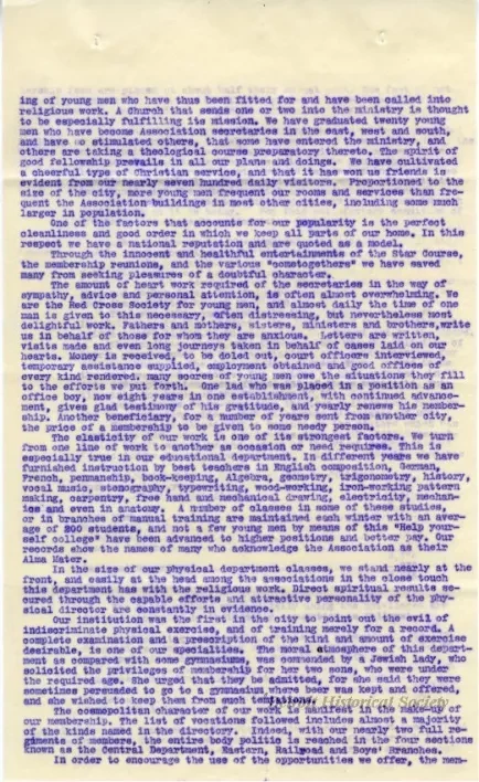 Letter - A Retrospect - Detroit Young Men's Christian Association