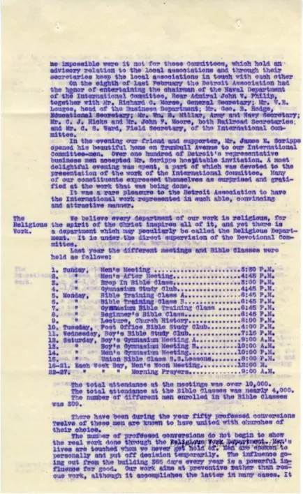 Letter - A Retrospect - Detroit Young Men's Christian Association