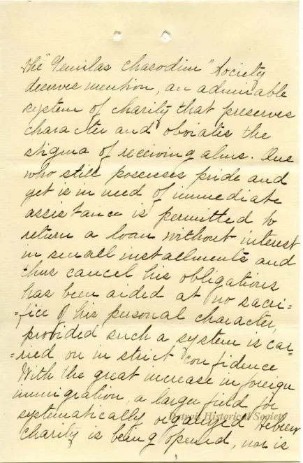 Letter - Hebrew Homes and Charities in Detroit
