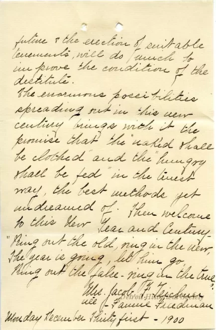 Letter - Hebrew Homes and Charities in Detroit