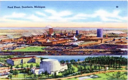 Postcard - Ford Plant, Dearborn, Michigan - Ford Plant, Dearborn, Michigan
