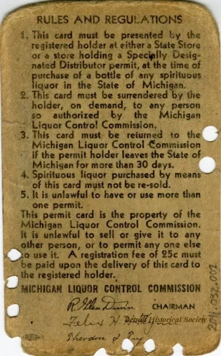 License, Occupational - Michigan Liquor Control Commission, license No. 1328953