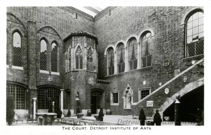Postcard - The Court, Detroit Institute of Arts