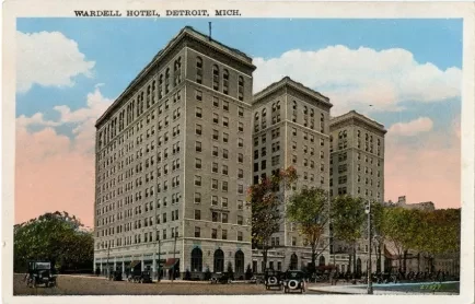 Postcard - Wardell Hotel, Detroit, Mich.