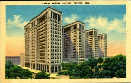 Postcard - General Motors Building, Detroit, Mich.
