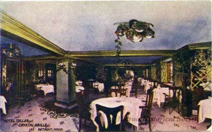 Postcard - Hotel Tuller, Crystal Grille, Detroit, Mich.