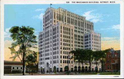 Postcard - The Maccabees Building, Detroit, Mich.