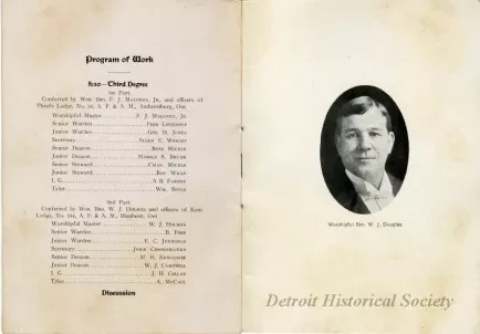 Program - Great Western Lodge No. 47 A.F. & A.M., Lodge of Instruction 1912