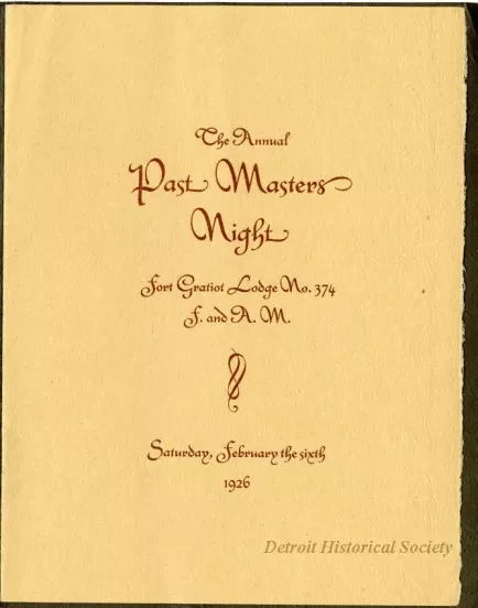 Program - Annual Past Master's Night
