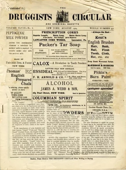 Newspaper - The Druggists Circular and Chemical Gazette, Volume XLVIII-No. 8, Whole Number 572