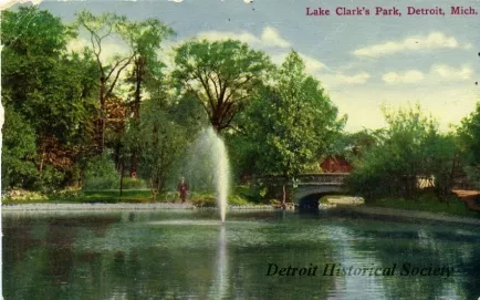 Postcard - Lake Clark's Park, Detroit, Mich.