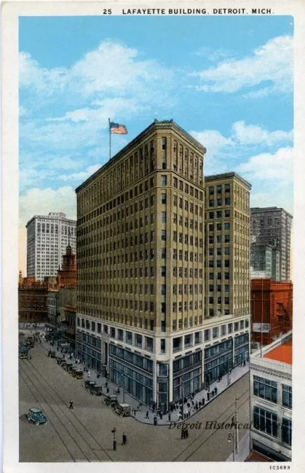 Postcard - Lafayette Building, Detroit, Mich.
