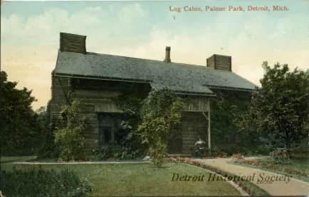 Postcard - Log Cabin, Palmer Park, Detroit, Mich.