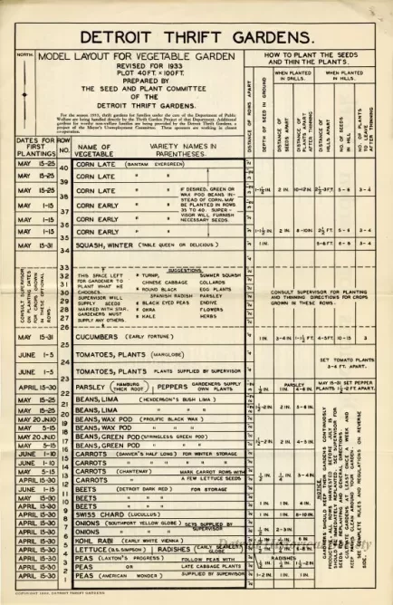 Report, Annual - Annual Report of the Detroit Thrift Gardens for the Garden Year Ending Oct. 31, 1933