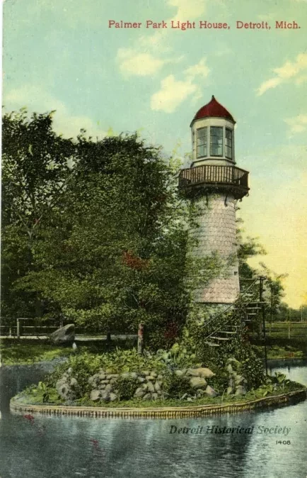 Postcard - Palmer Park Light House, Detroit, Mich.