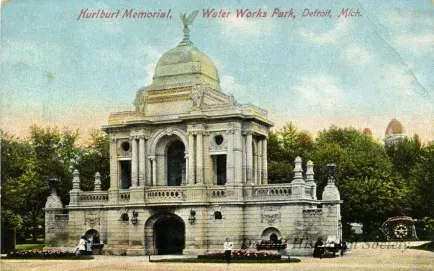 Postcard - Hurlbut Memorial, Water Works Park, Detroit, Mich.