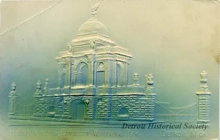 Postcard - Hulbert Memorial, Entrance to Waterworks Park, Detroit, Mich.