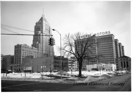 Print, Photographic - General Motors & Fisher Building, Third & Milwaukee
