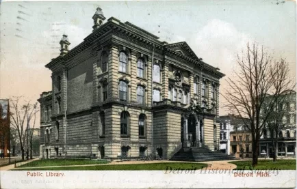Postcard - Public Library, Detroit, Mich.