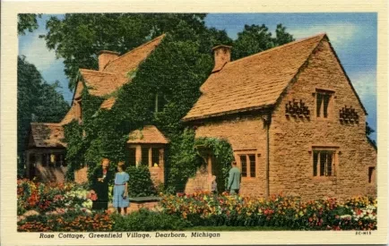 Postcard - Rose Cottage, Greenfield Village, Dearborn, Michigan