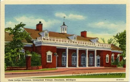 Postcard - Gate Lodge Entrance, Greenfield Village, Dearborn, Michigan