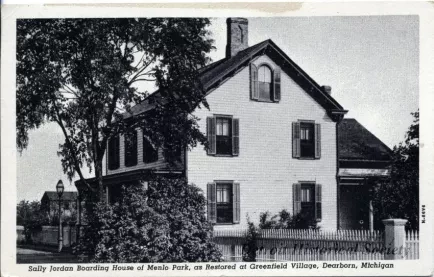 Postcard - Sally Jordan Boarding House of Menlo Park, as Restored at Greenfield Village, Dearborn, Michigan