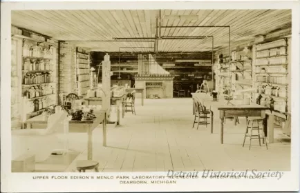 Postcard - Upper Floor Edison's Menlo Park Laboratory Re-erected in Greenfield Village, Dearborn, Michigan
