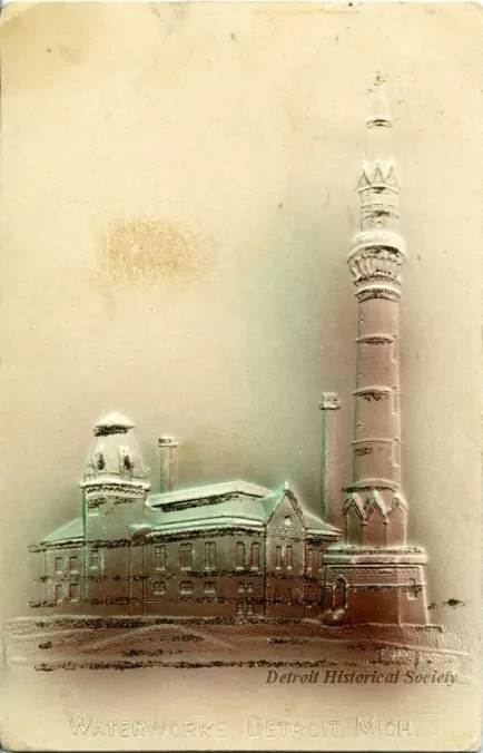 Postcard - Waterworks, Detroit, Mich.