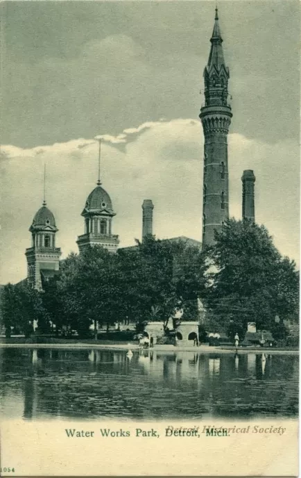 Postcard - Water Works Park, Detroit, Mich.
