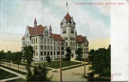 Postcard - Detroit High School, Detroit, Mich.