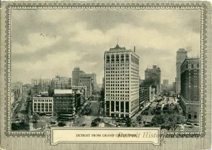 Postcard - Detroit From Grand Circus Park