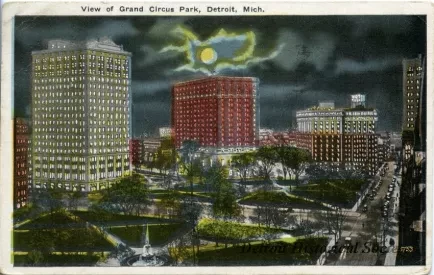 Postcard - View of Grand Circus Park, Detroit, Mich.