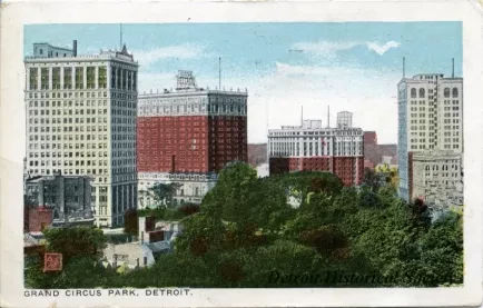 Postcard - Grand Circus Park, Detroit, Mich.