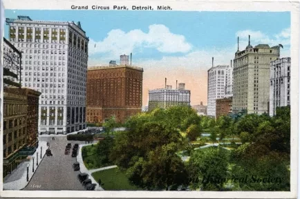 Postcard - Grand Circus Park, Detroit, Mich.