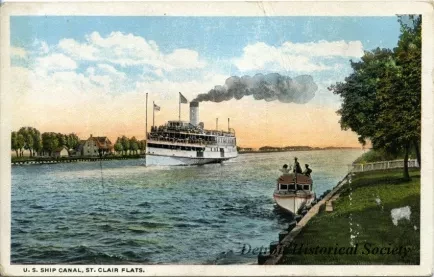 Postcard - U.S. Ship Canal, St. Clair Flats.