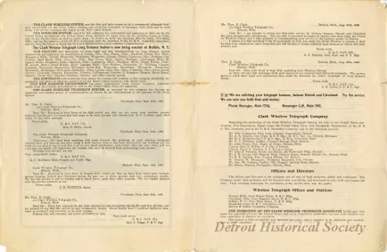 Brochure - Some facts about the Clark Wireless Telegraph System