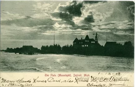 Postcard - The Flats (Moonlight), Detroit, Mich.
