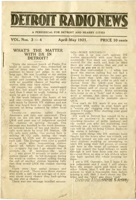 Newsletter - Detroit Radio News, Vol. 2, No. 3-4